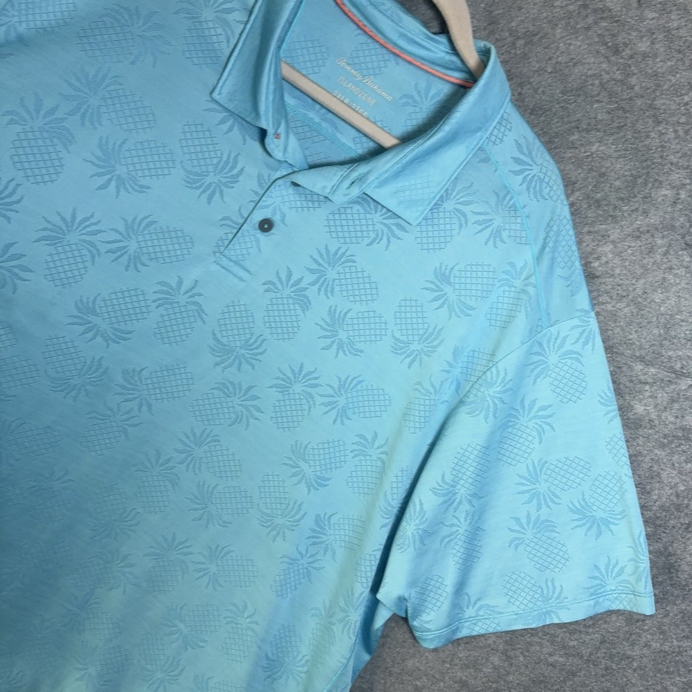 Tommy Bahama Island Zone Polo Shirt Mens 3XLB Blue Embroidered Pineapples